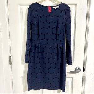 Boden Navy Ponte Dress with Exposed Zipper